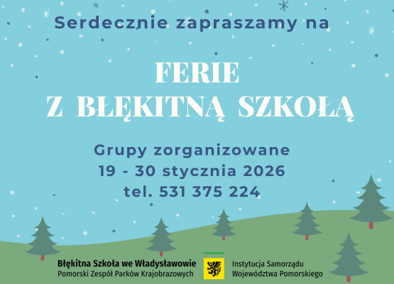 Grafika Ferie z Błękitną Szkołą 2026